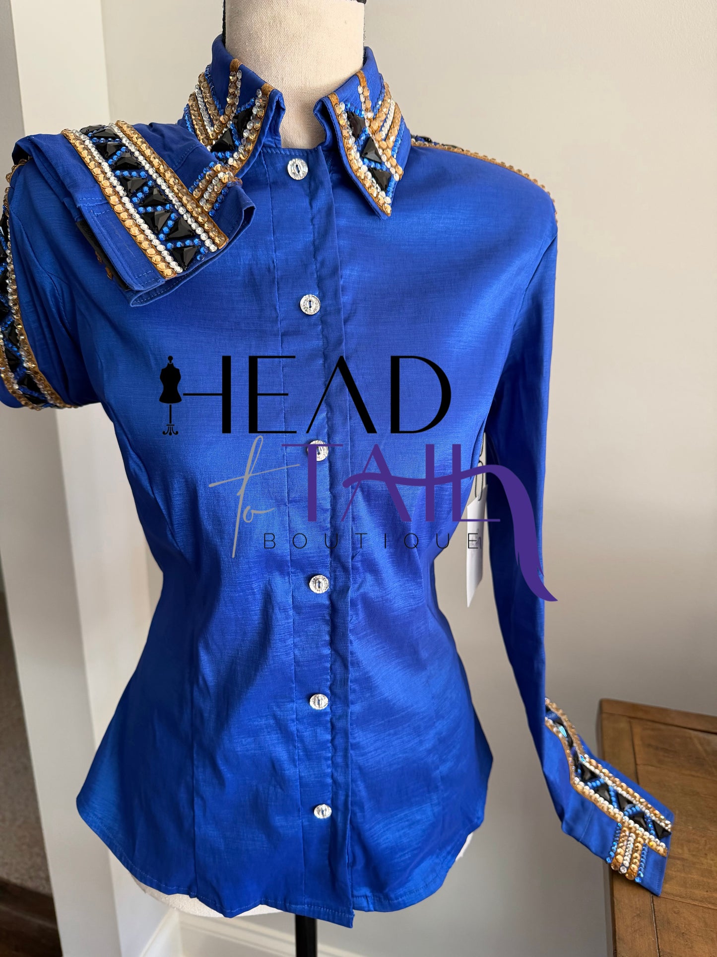 Kevin Garcia Originals Royal Blue, Gold, Crystal & Black Full Sleeve - Ape 8/10