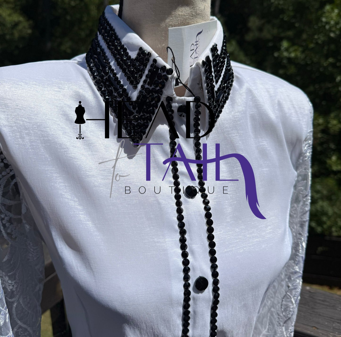 Kevin Garcia Originals White & Black w/ Sheer Lace Sleeves- Size 4/6