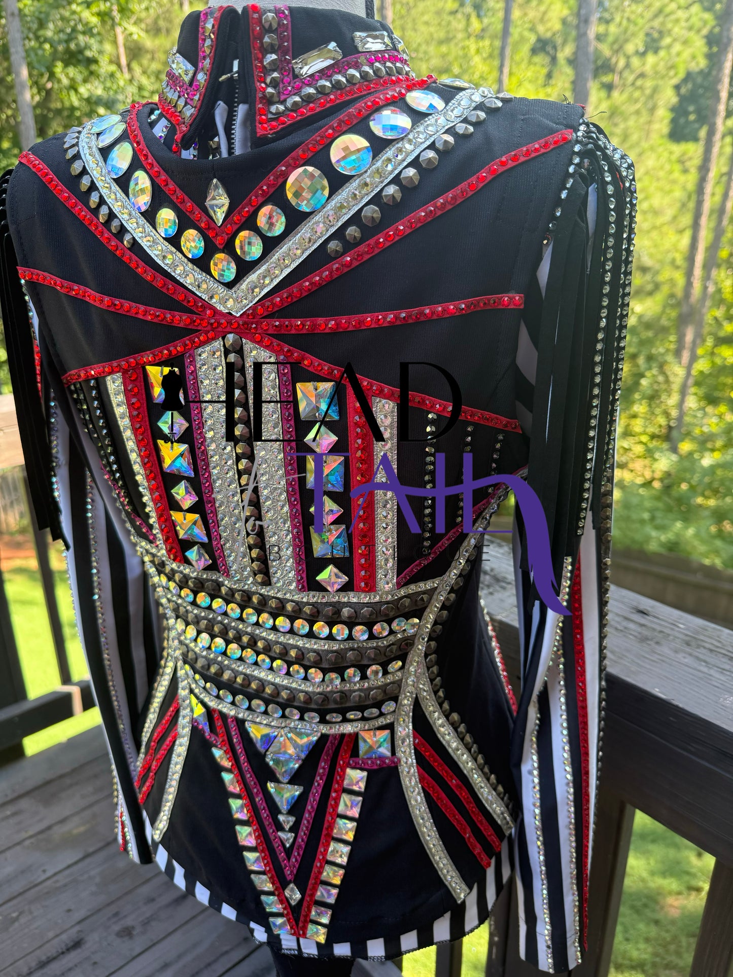 Trudy Black Label Red, White, Pink & Black Shirt + Vest - Small
