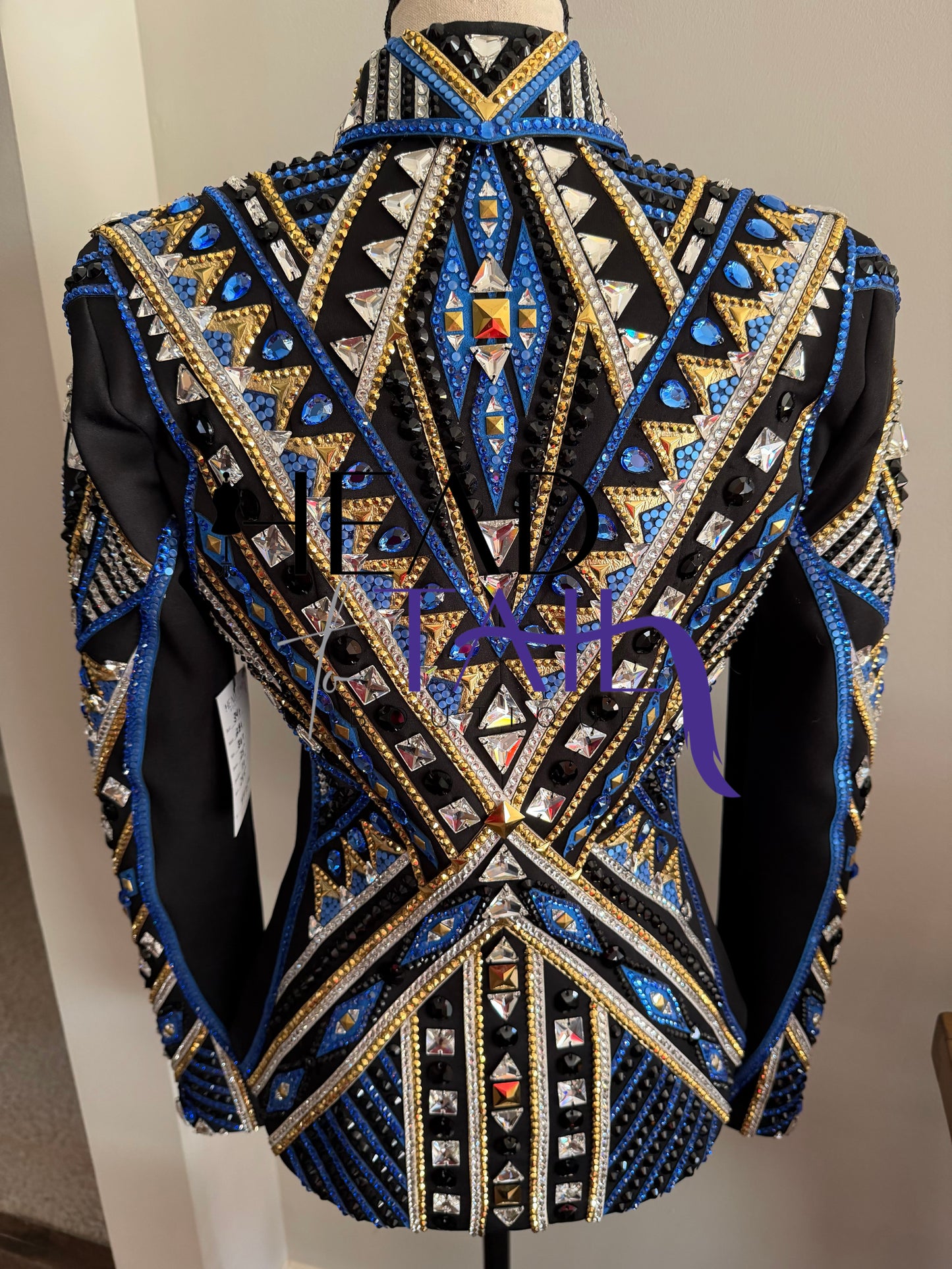 Lindsey James Show Clothing Blues, Gold & Black Showmanship Jacket - X-Small/Small