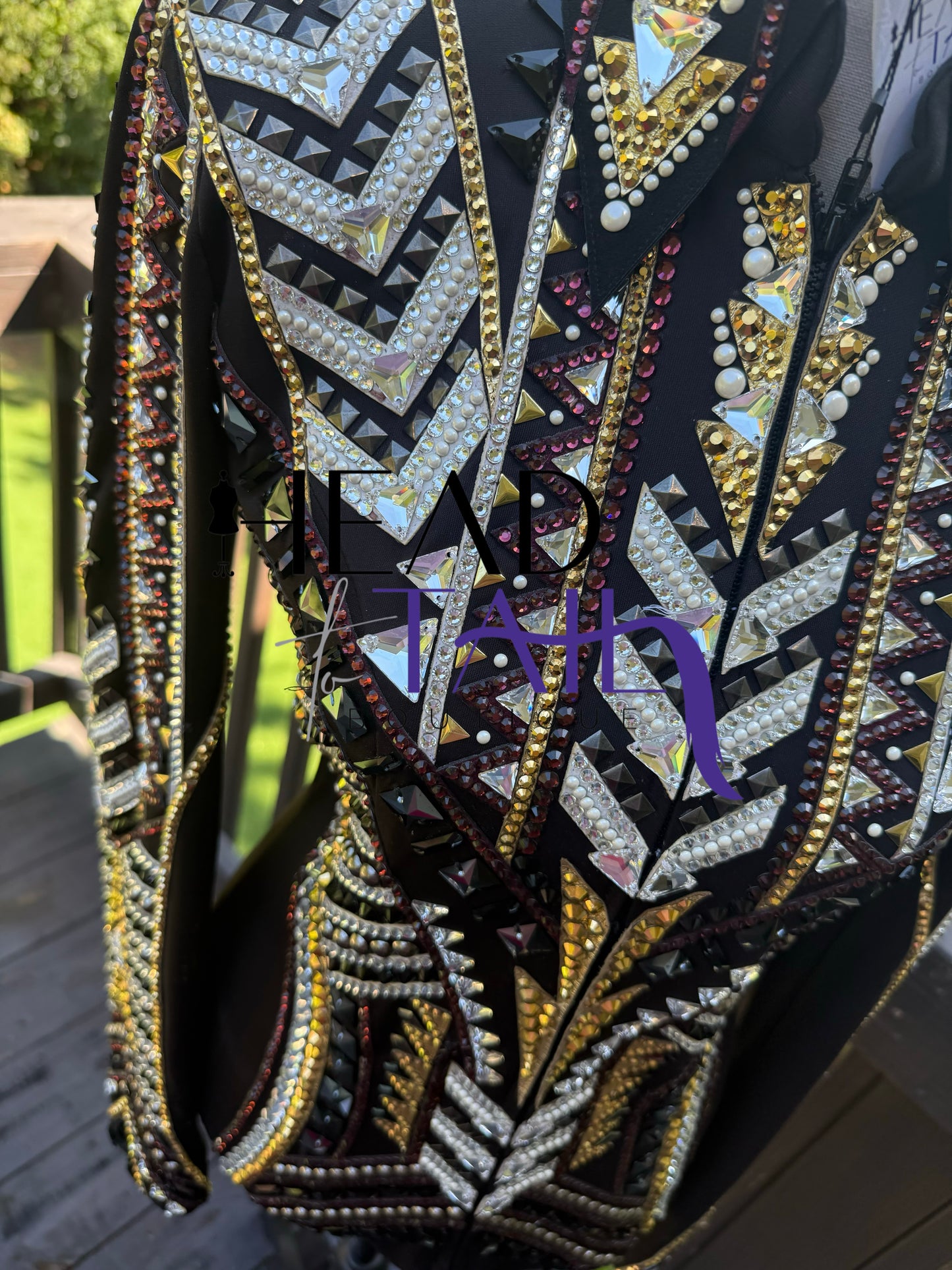 Lindsey James Show Clothing Black, Silver, Amethyst & Gold Showmanship Jacket - Small/Medium