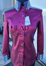 Load image into Gallery viewer, Kevin Garcia Originals Deep Raspberry &amp; Blues with Shoulder Design - Size 8
