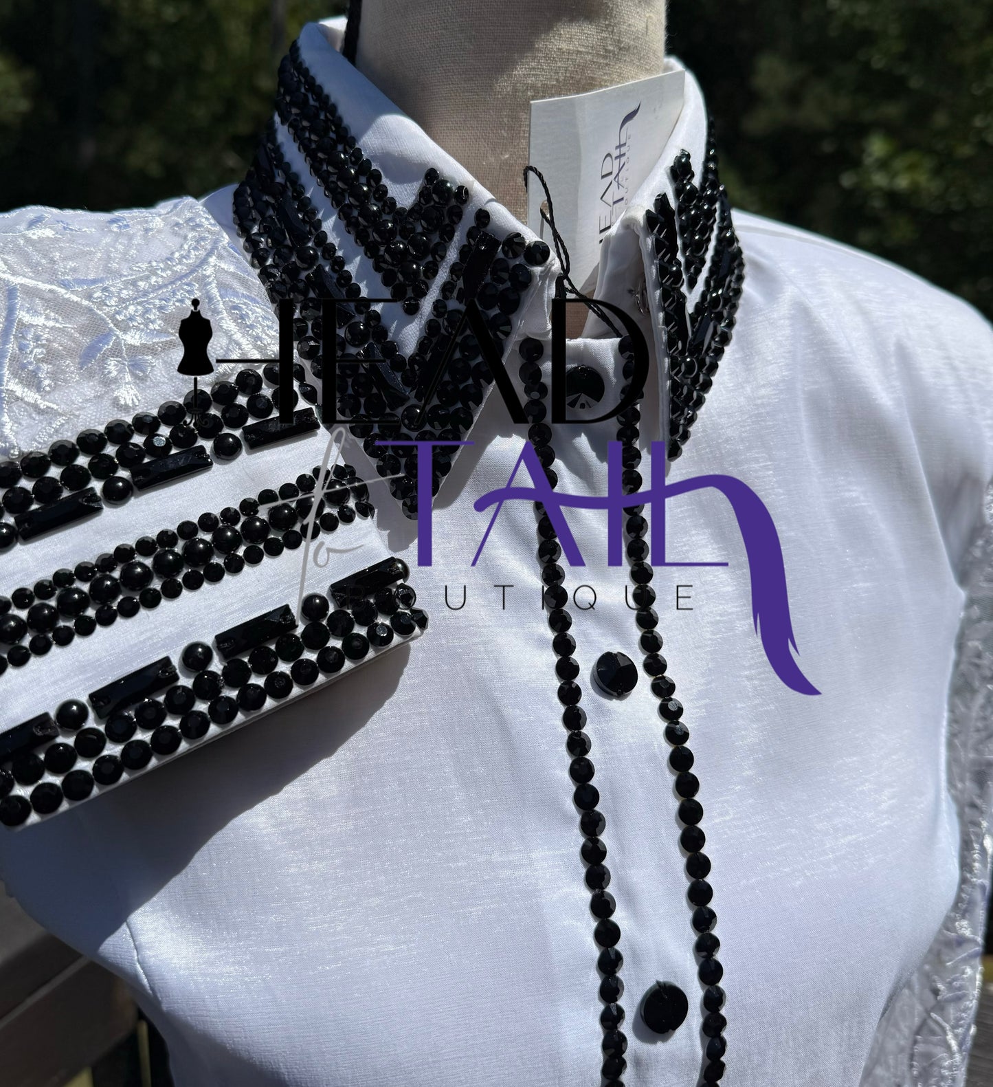 Kevin Garcia Originals White & Black w/ Sheer Lace Sleeves- Size 4/6