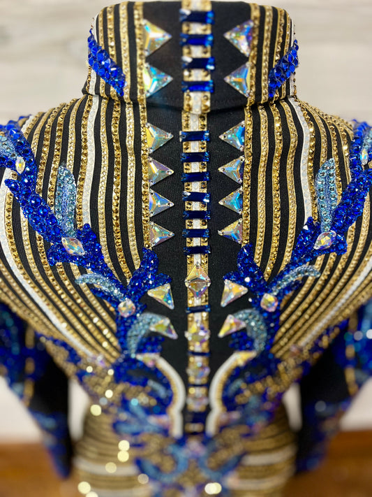 Juls Collection Black, Blue & Gold Jacket- Small/Medium