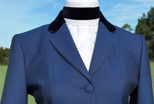 Boo Yah White Shirt with Thick Black Velvet Ribbon Strip and Gold V Collars - Size 32