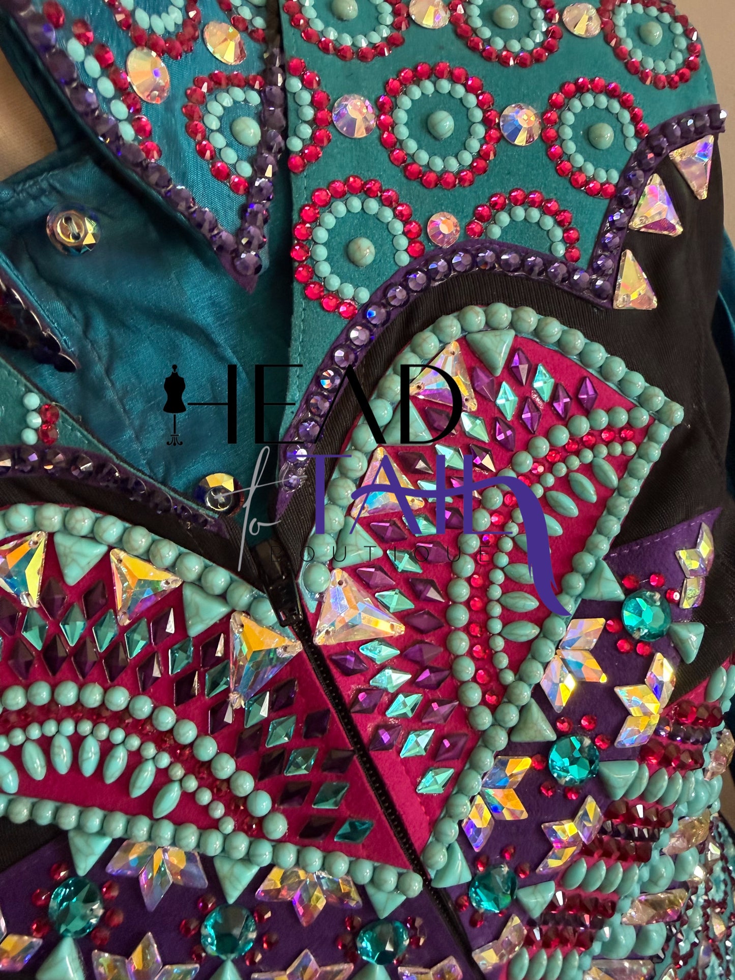 Kevin Garcia Originals Teal, Purple, Magenta & Turquoise Shirt & Bolero - Size 6/8