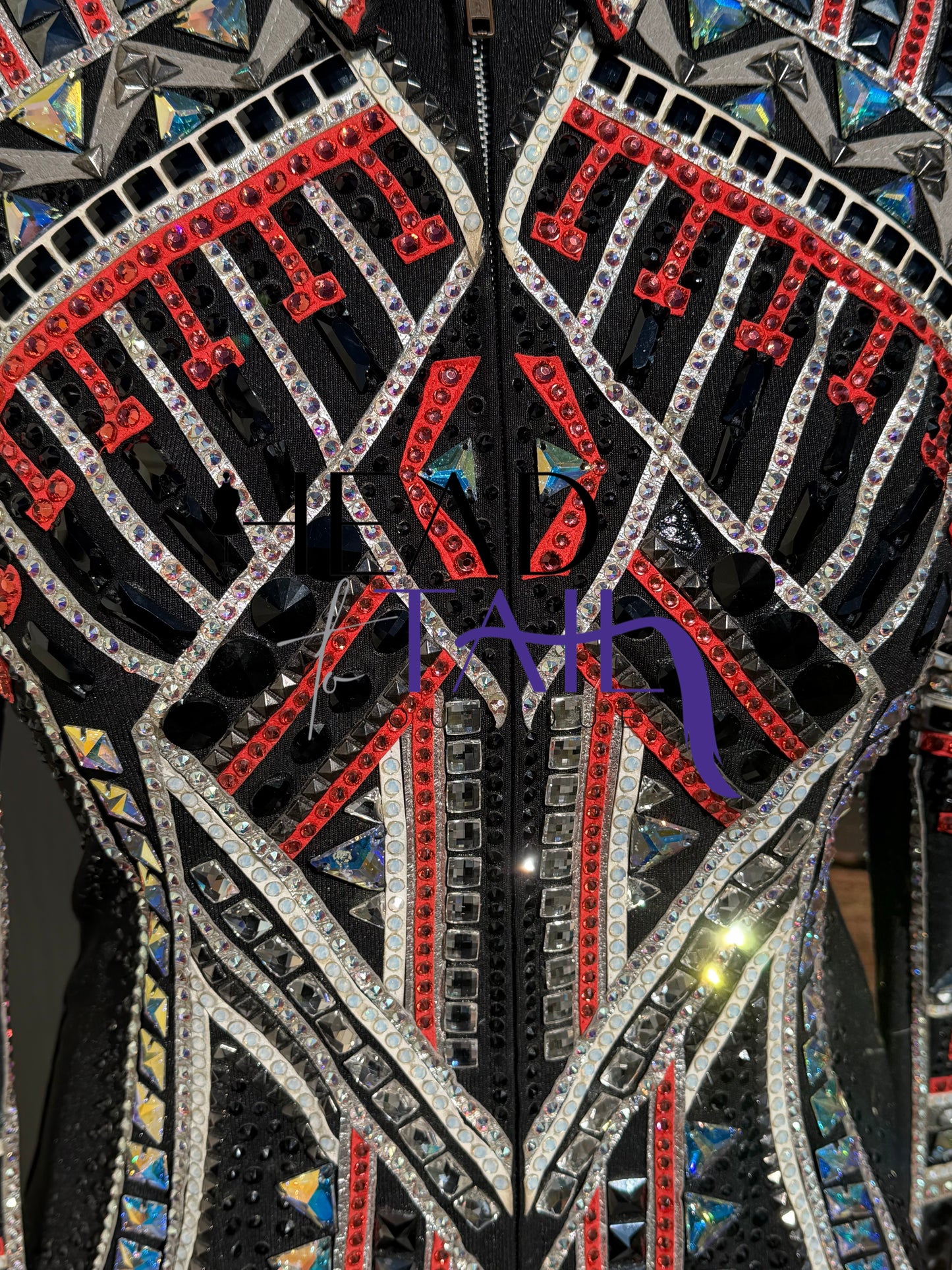 Trudy Black Label Coral, Silver & Black Showmanship Jacket - Large/X-Large