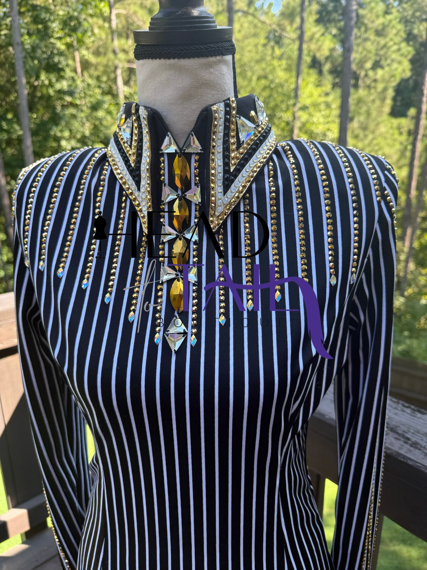 Trudy Black Label  Black/White Stripe & Gold Stripe -XSmall/Small