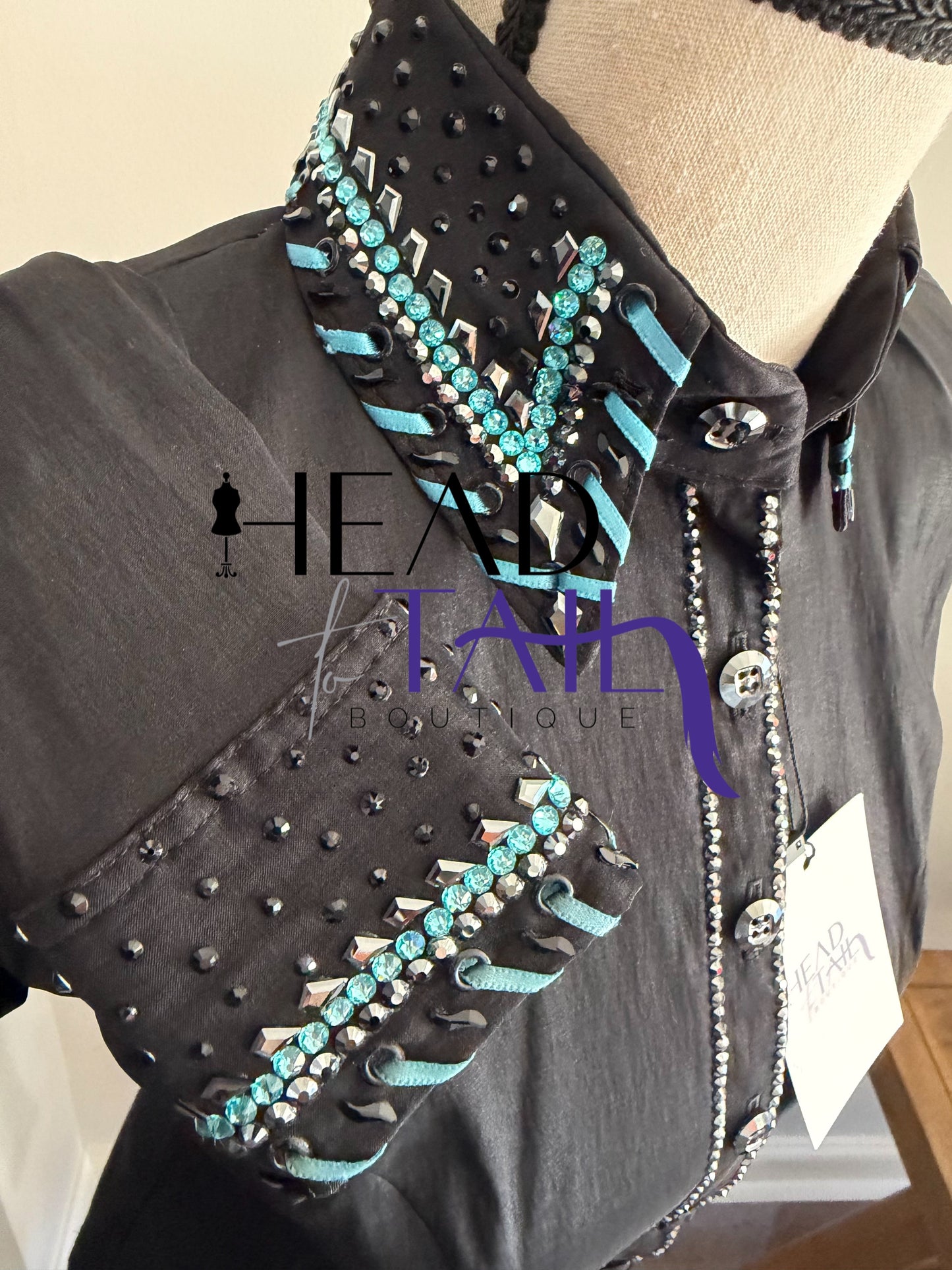 Lindsey James Black w/Blue Whip Stitch & Yoke- X-Small/Small