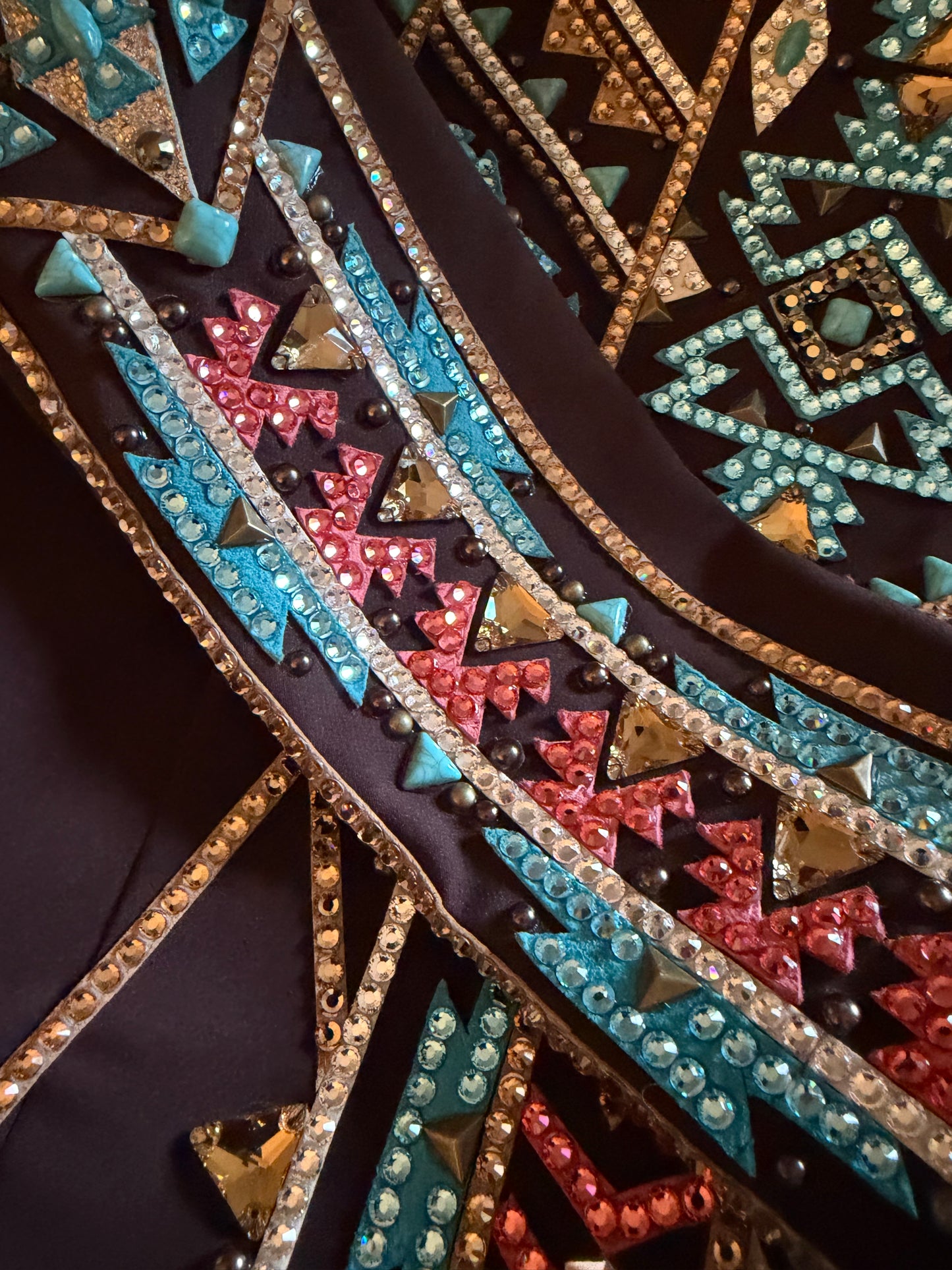 Sara Longworth Brown, Turquoise, Coral & Gold Showmanship Jacket + Pants - YOUTH