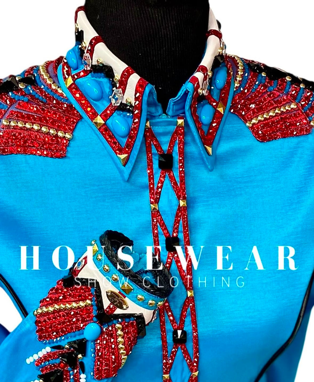 Housewear Deep Teal, Red, Black & Gold - Small/Medium