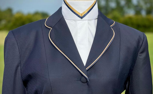 Boo Yah White Shirt with Navy/Copper V and Thin Copper Stripe Collars - Size 38