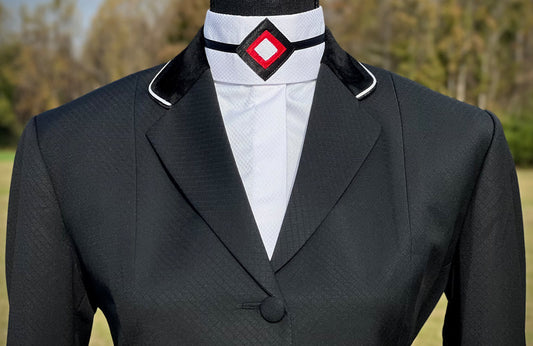 Boo Yah Black Print with Black Velvet & White Piping- Size 2