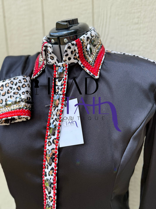 Showtime Show Clothing Black, Red & Leopard Hsmp Shirt - X-Large - FINAL SALE