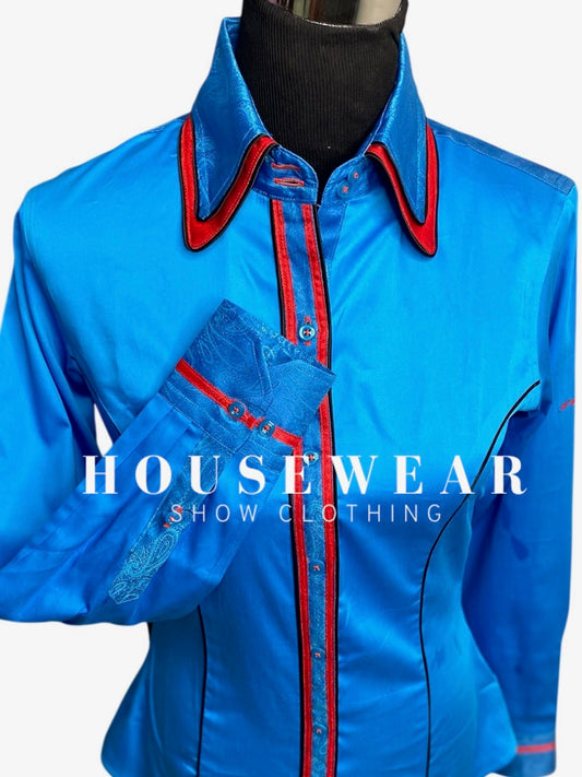 HouseWear Tailored Collection Teal Blue & Burnt Red/Orange - Small