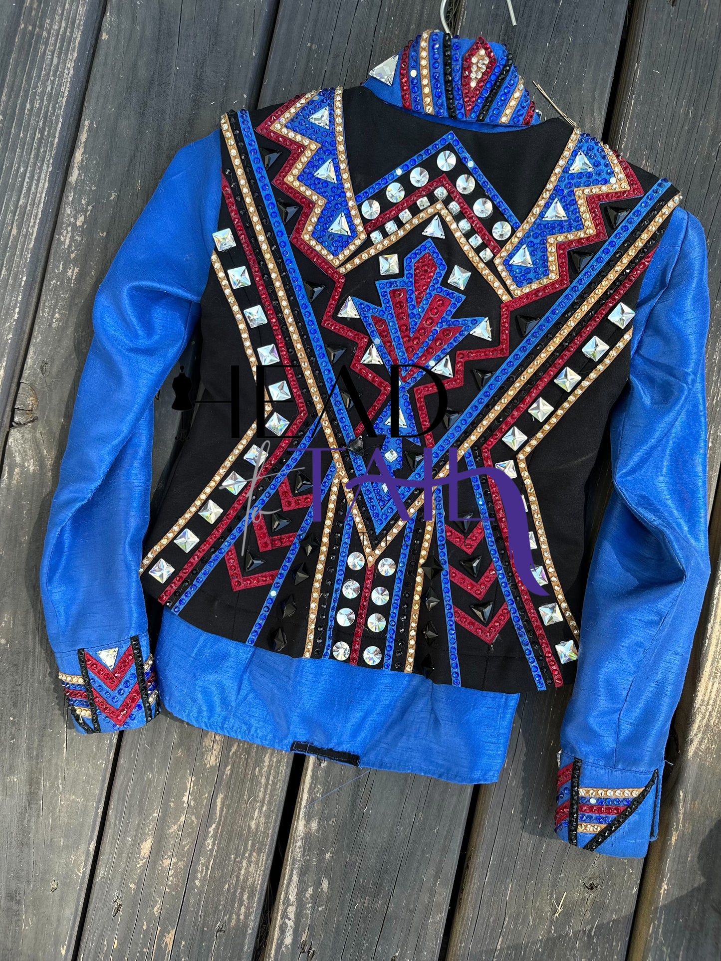 One of a kind Royal Blue, Red, Gold Vest Set - YOUTH - FINAL SALE