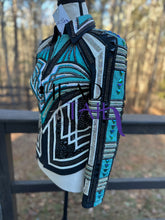 Load image into Gallery viewer, Unbridled Couture Showmanship, Horsemanship &amp; Vest +Lindsey James (Day Shirt) Teal, Silver Greens 4 Piece Set - YOUTH Large/ADULT XS
