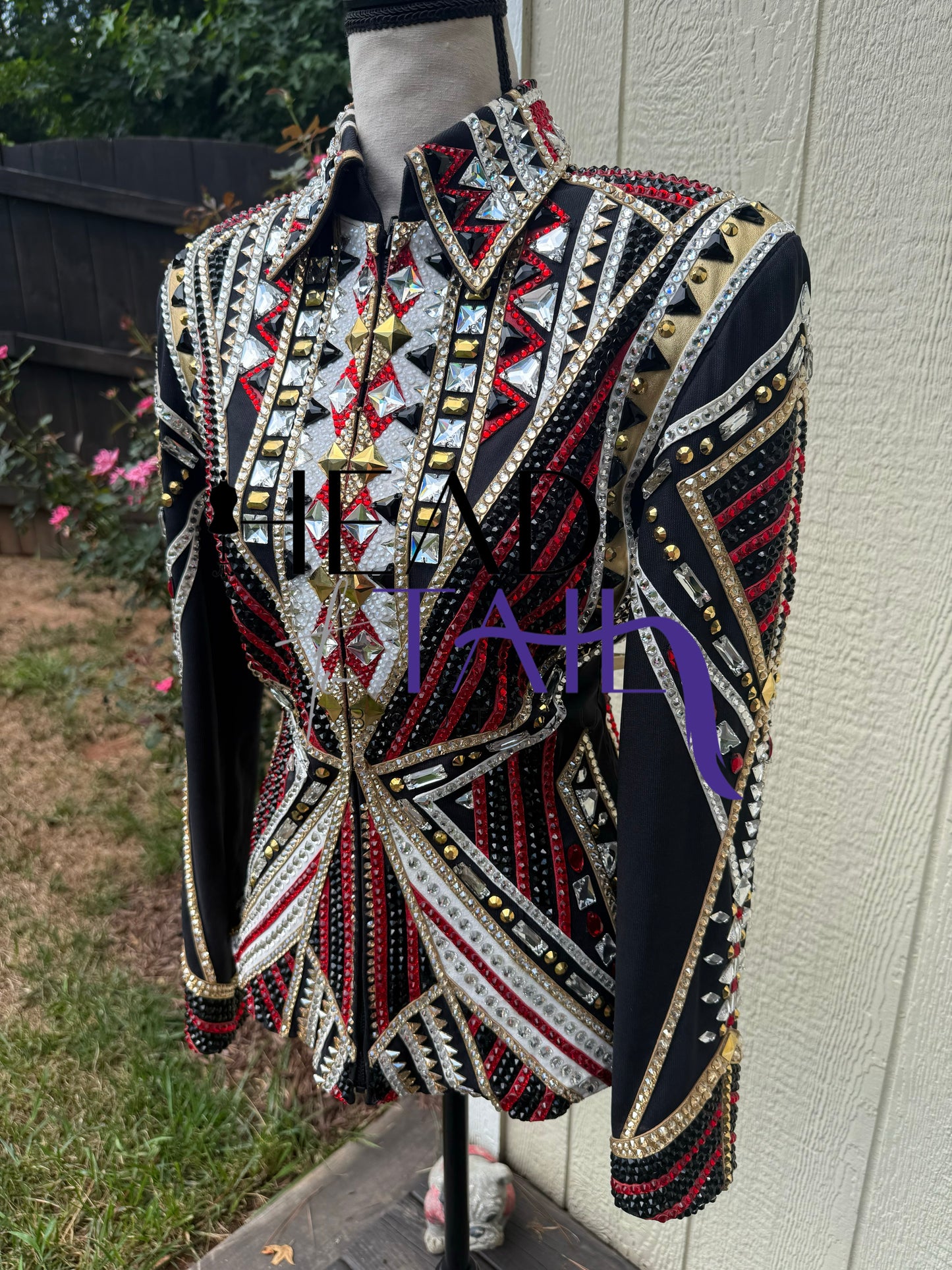 One of a Kind Red, Black & Gold Showmanship Jacket - Small/Medium