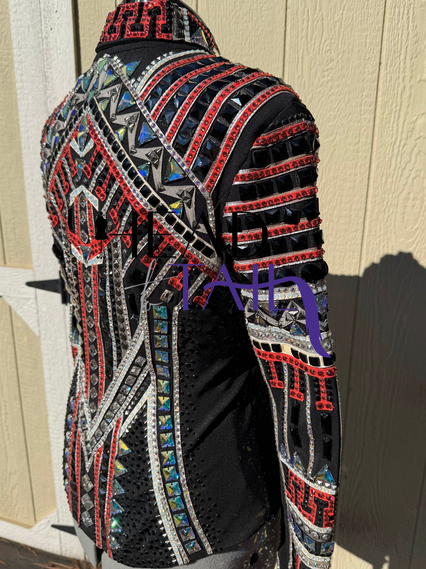 Trudy Black Label Coral, Silver & Black Showmanship Jacket - Large/X-Large