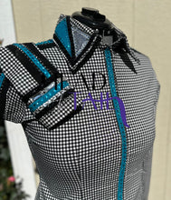 Load image into Gallery viewer, White &amp; Black Checkered with Teal Full Sleeve - 2X- FINAL SALE
