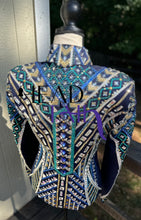 Load image into Gallery viewer, Lindsey James Navy Based w/ Gold, Turquoise &amp; Blue Showmanship Jacket - Small
