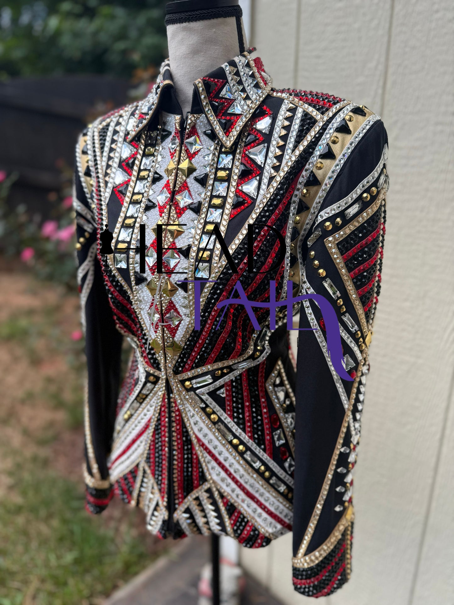 One of a Kind Red, Black & Gold Showmanship Jacket - Small/Medium