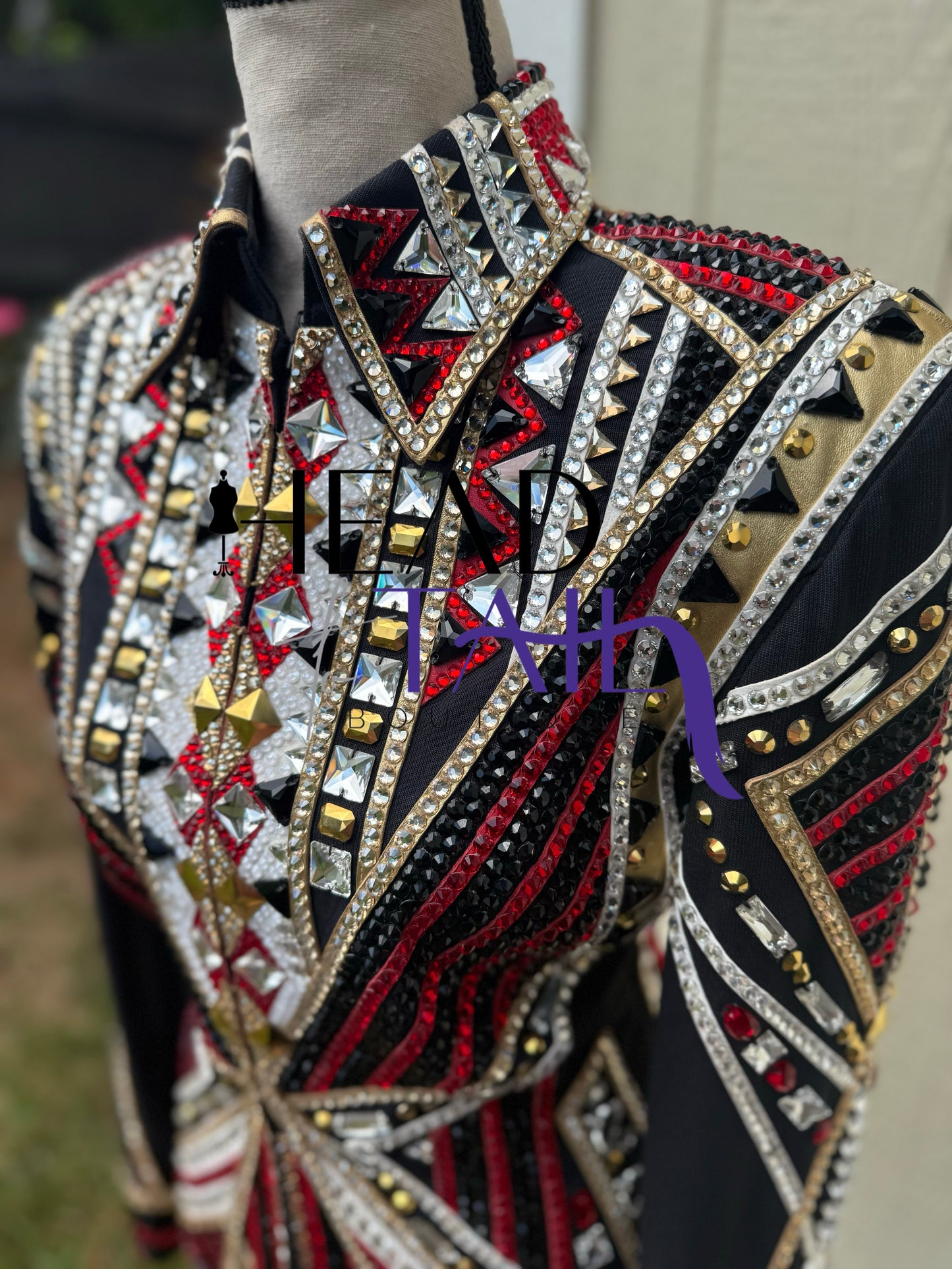 One of a Kind Red, Black & Gold Showmanship Jacket - Small/Medium