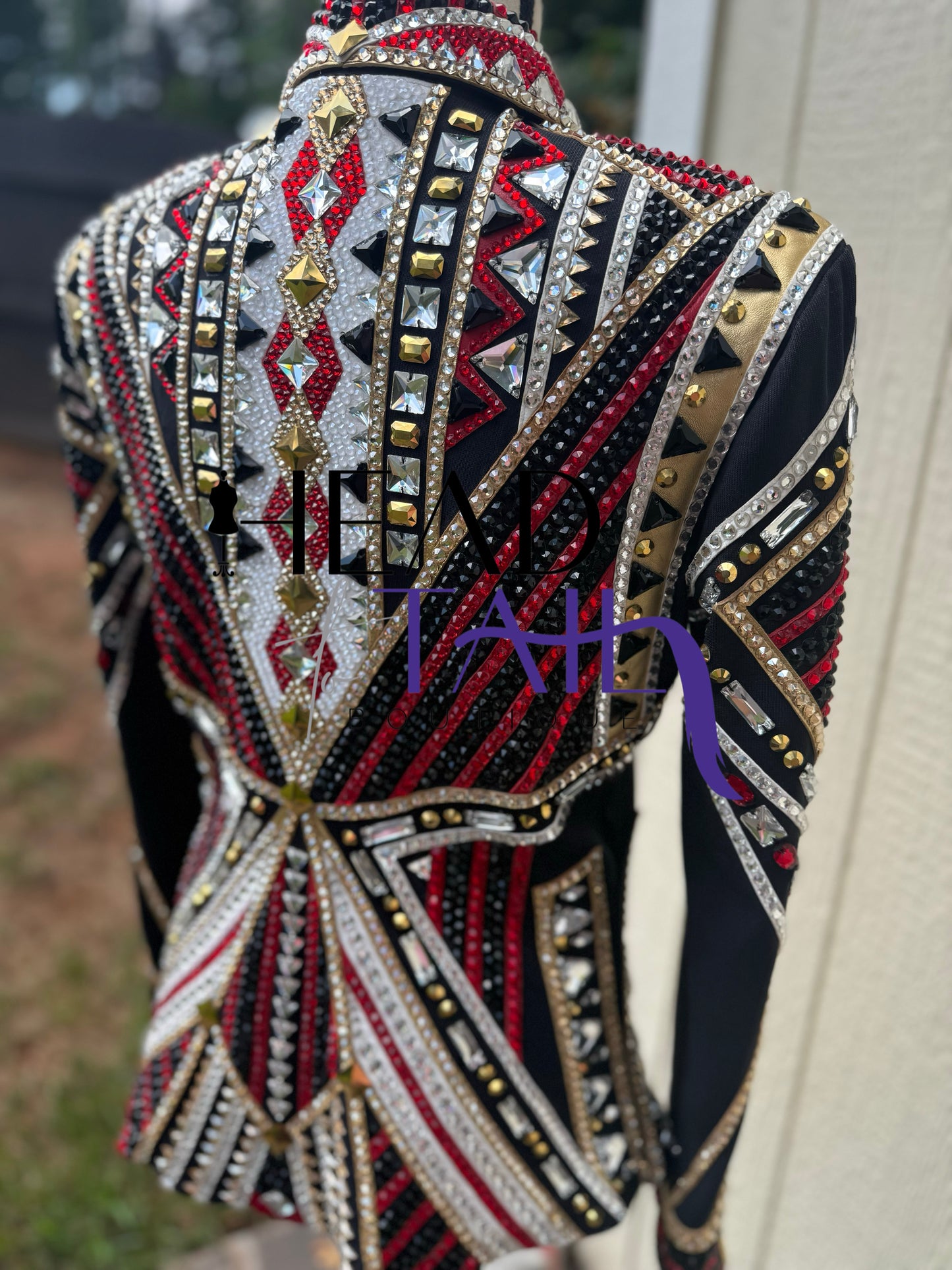 One of a Kind Red, Black & Gold Showmanship Jacket - Small/Medium
