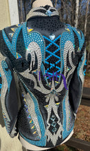 Load image into Gallery viewer, Trudy Black Label Light Blue, Silver &amp; Black Showmanship Jacket - YOUTH
