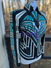 Load image into Gallery viewer, Unbridled Couture Showmanship, Horsemanship &amp; Vest +Lindsey James (Day Shirt) Teal, Silver Greens 4 Piece Set - YOUTH Large/ADULT XS
