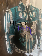 Load image into Gallery viewer, Paula&#39;s Place Teal, White &amp; Black Jacket -  Medium
