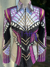 Load image into Gallery viewer, Unbridled Couture Fuchsia Purple, Gold &amp; Black Showmanship - Youth Large/Adult X-Small
