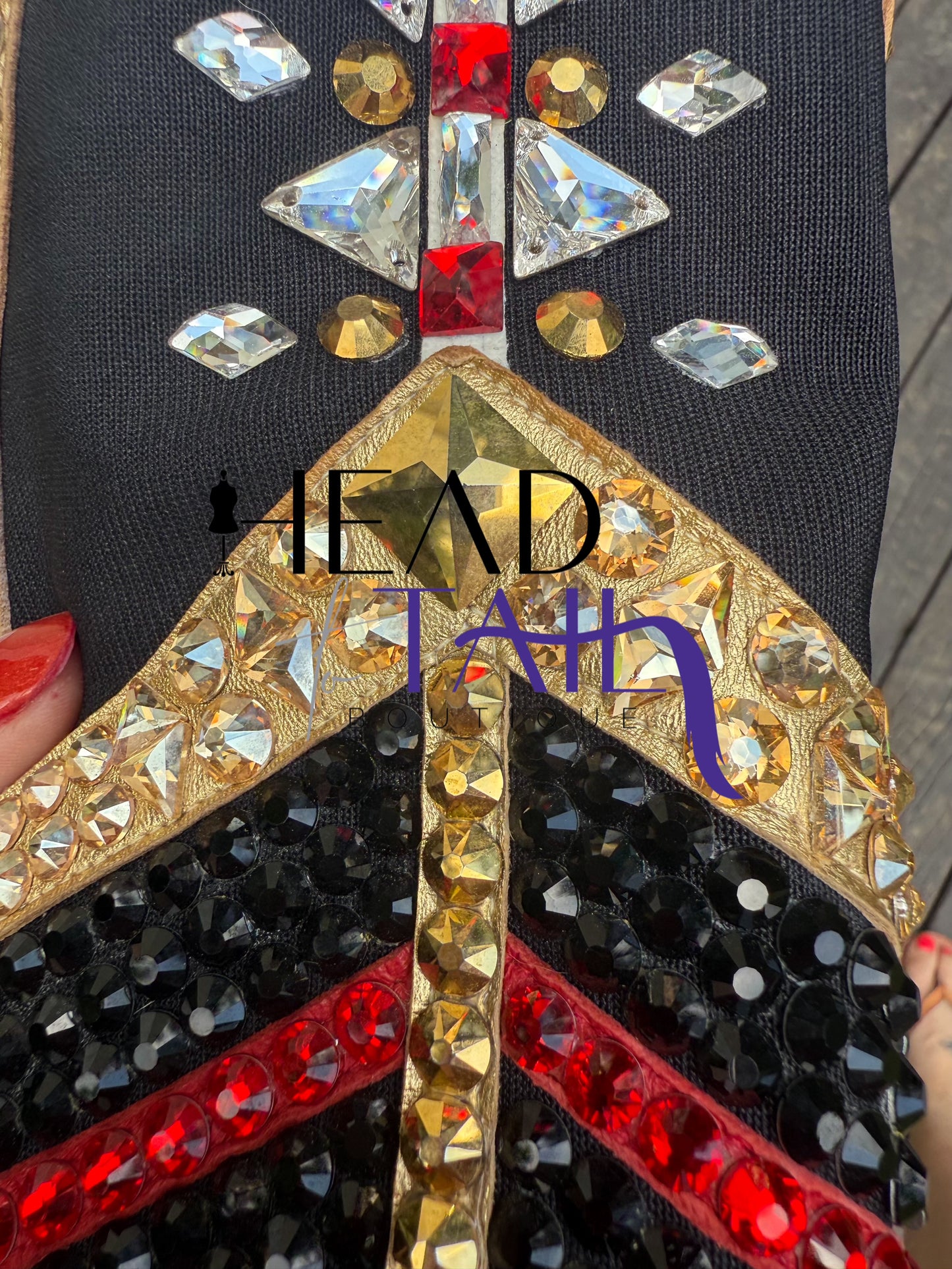 One of a Kind Red, Black & Gold Showmanship Jacket - Small/Medium