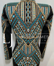 Load image into Gallery viewer, Lindsey James Show Clothing Teal, Gold &amp; Tan Showmanship Jacket - YOUTH
