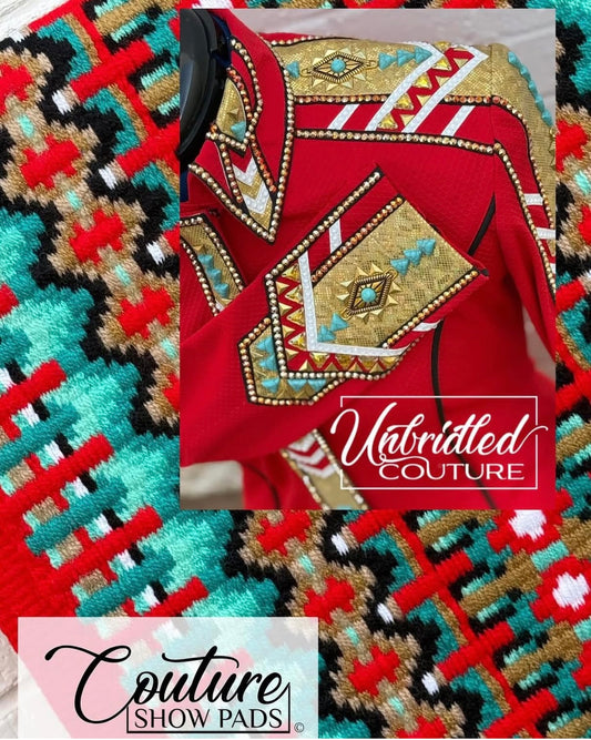 Unbridled Couture Red, Gold & Turquoise - Small/Medium