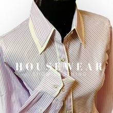 Load image into Gallery viewer, HouseWear Tailored Collection White, Blue &amp; Light Purple Stripe Print  - Medium
