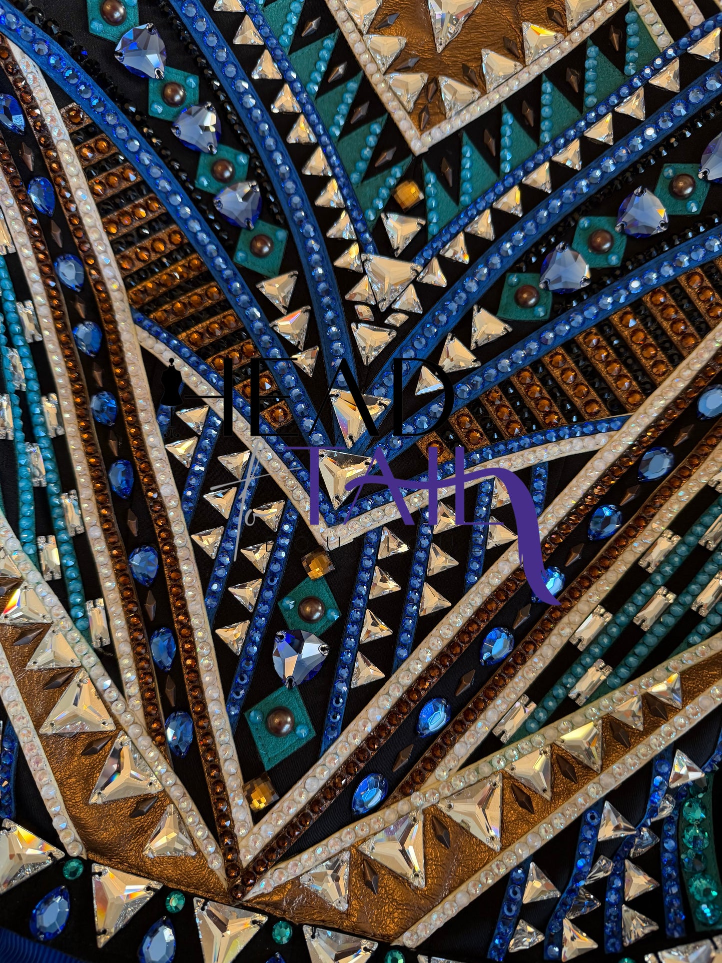 Lindsey James Show Clothing Royal Blue, Copper & Teal Day Shirt & Bolero- Appx X-Small/Small