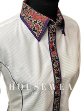 Load image into Gallery viewer, HouseWear Tailored Collection White w/ Orange &amp; Purple Print  - Medium
