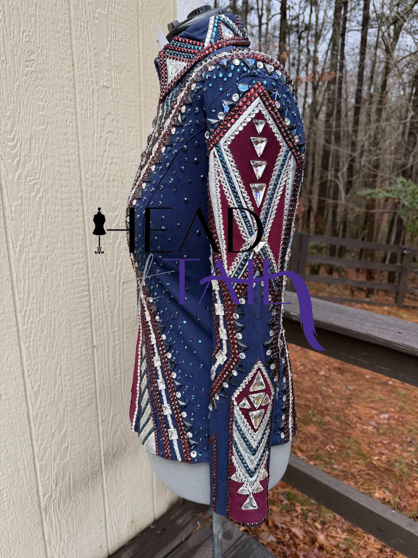 Kevin Garcia Originals Navy, Silver & Burgundy Showmanship Jacket - Apx 12/14