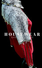 Load image into Gallery viewer, Housewear Deep Red, Black &amp; White Print w/ Gold - Medium/Large
