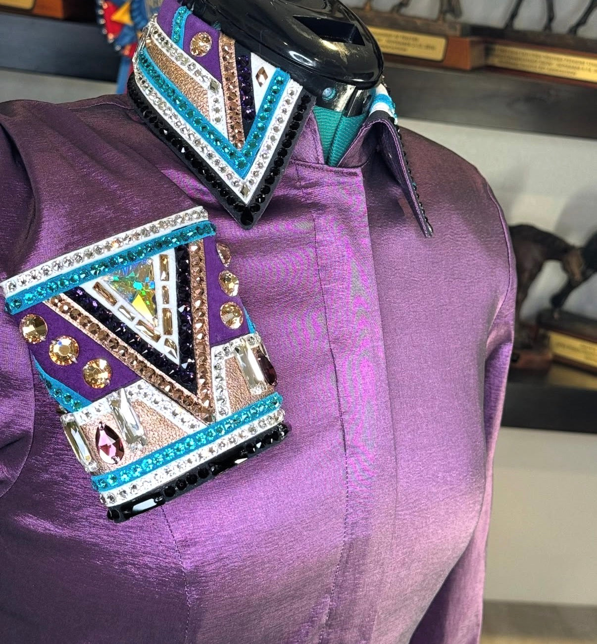 Royali Designed Purple, Teal, Rose Gold Day Day Shirt - Small