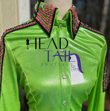 Load image into Gallery viewer, Kevin Garcia Originals Lime Green &amp; Pink 1/2 Sleeve Day Shirt - Size: Custom Piece
