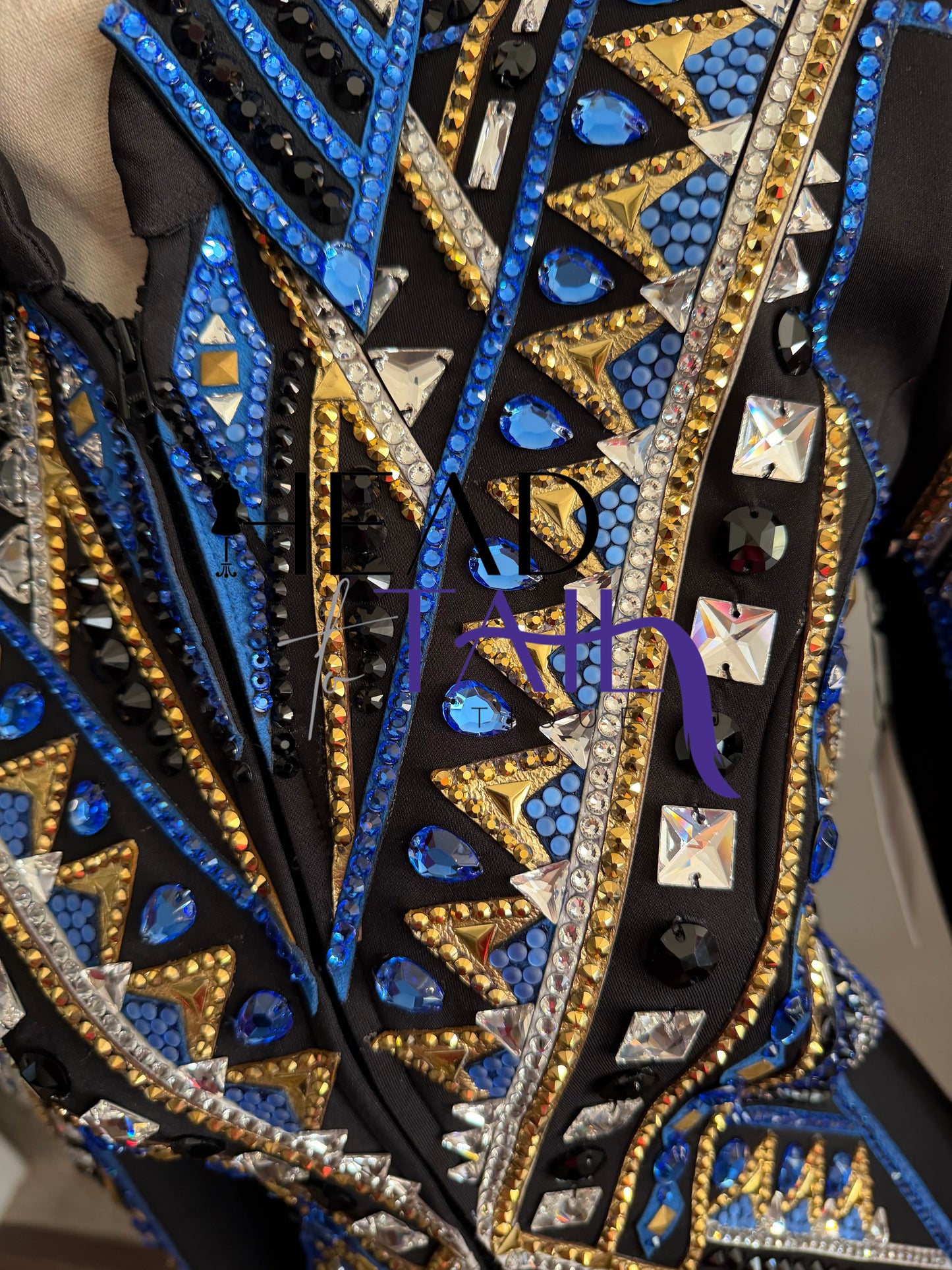 Lindsey James Show Clothing Blues, Gold & Black Showmanship Jacket - X-Small/Small