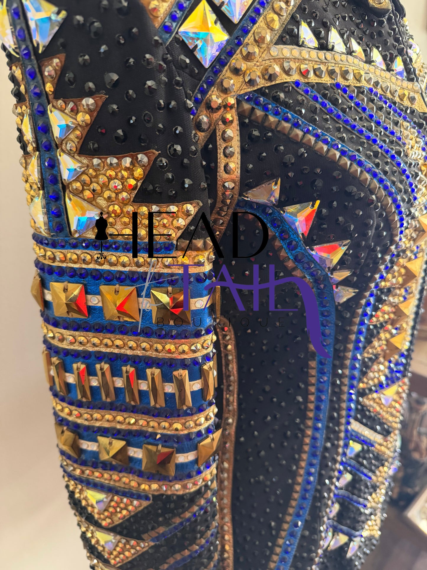 Trudy Black Label Blue, Black & Gold Showmanship Jacket - Medium TALL