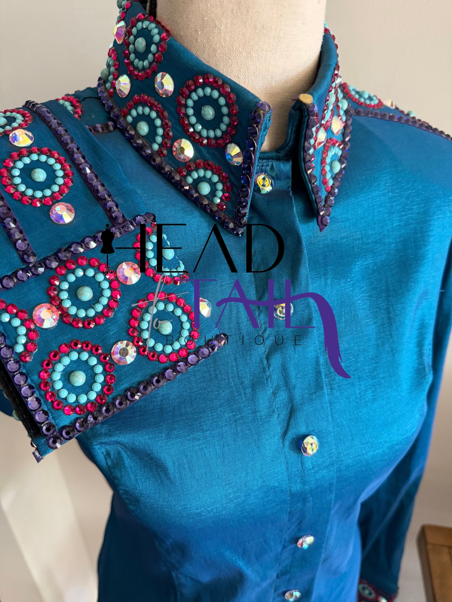Kevin Garcia Originals Teal, Purple, Magenta & Turquoise Shirt & Bolero - Size 6/8