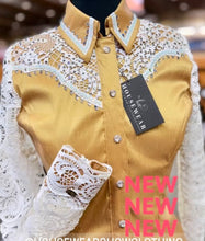 Load image into Gallery viewer, Housewear Show Clothing Gold &amp; Lace Day Shirt - Small/Medium
