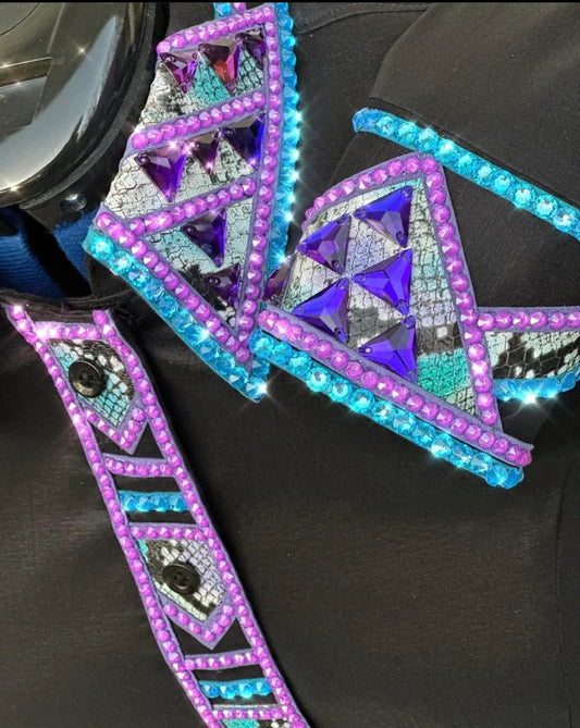Unbridled Couture Black w/ Purple & Blue - Small/Medium