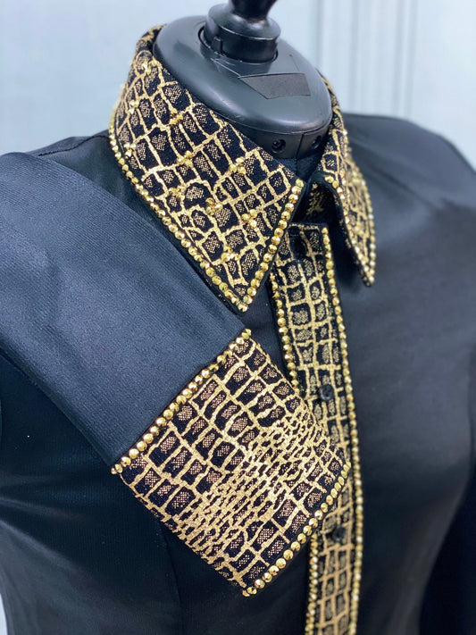 Unbridled Couture Black, Gold & Animal Print - Large - FINAL SALE