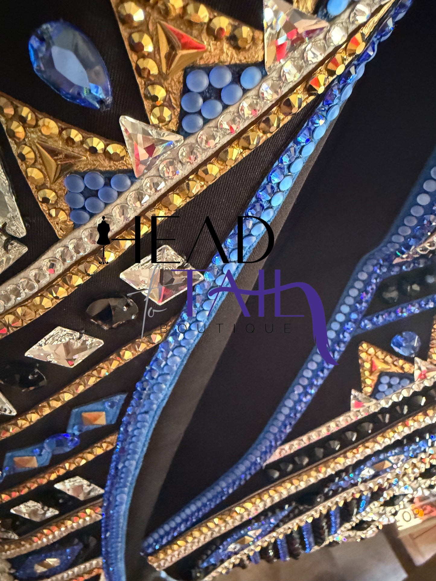 Lindsey James Show Clothing Blues, Gold & Black Showmanship Jacket - X-Small/Small