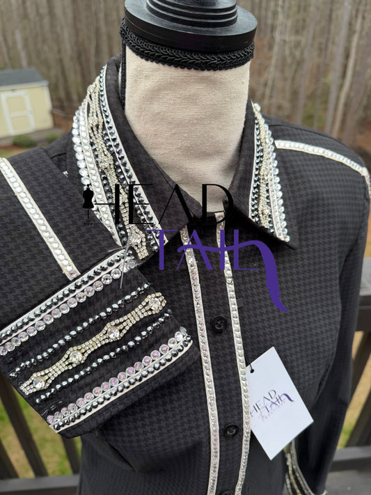 Unbridled Couture Tone on Tone Black Houndstooth w/ White - Medium